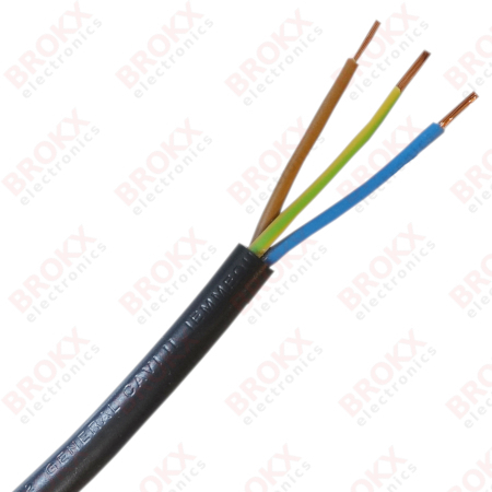 Mains cable 3 x 1.5 mm² Black