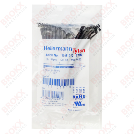 Kabelbinder 100 mm Zwart - 100 stuks