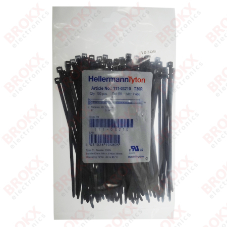 Kabelbinder 150 mm Zwart - 100 stuks