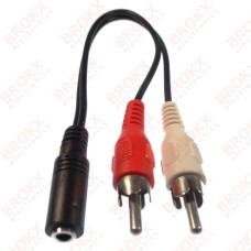3,5 mm Jack vrouwelijk  - Tulp kabel (stereo) 0,2 m