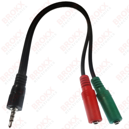 3,5 mm Jack  (4-polig) - 2x 3,5 mm Jack vrouwelijk