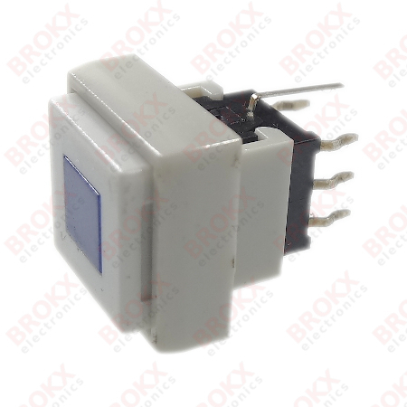 Drukknop schakelaar - DPDT (Blauwe LED)