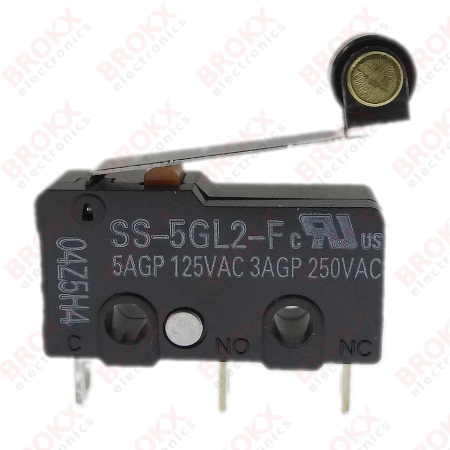 Microswitch - Wissel contact (SPDT) - roller hefboom