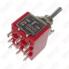 Tuimel schakelaar - AAN-UIT-AAN (3P3T)