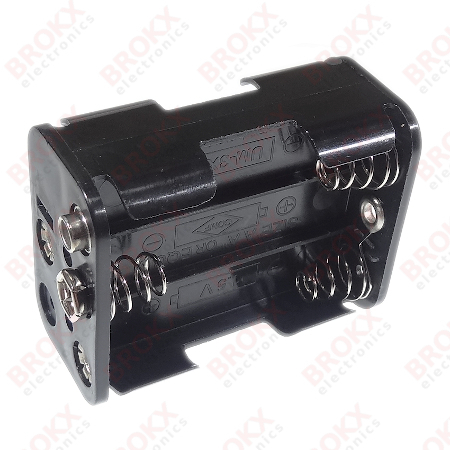 Batterij houder 6 x AA met 9 V clip aansluiting