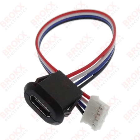USB-C panel mount with wires JST