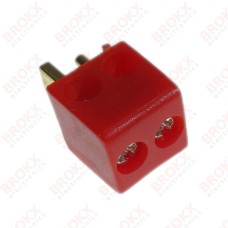 Luidspreker stekker - mannelijk - schroef - rood