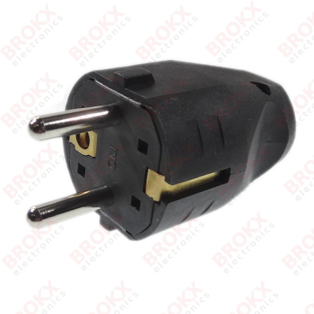 AC Europa stekker rond geaard (zwart)