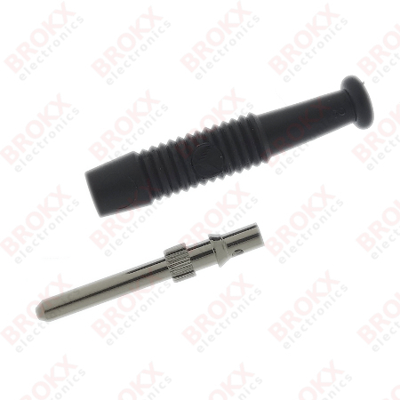 Banaan / Meetsnoer stekker 2 mm zwart