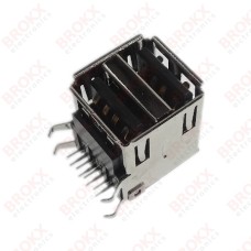 USB-A Dubbele haakse printconnector - verguld