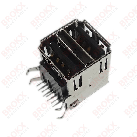 USB-A Dubbele haakse printconnector - verguld