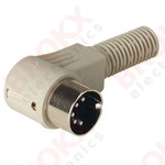 DIN plug 5 pins male 180º angled - Click Image to Close