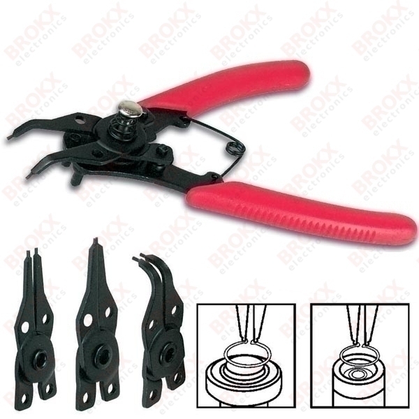 Combination of snap ring pliers