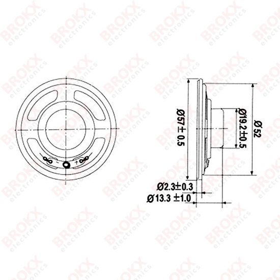 Mini luidspreker - 1W / 8 ohm - Ø 57mm - Klik op de afbeelding om het venster te sluiten