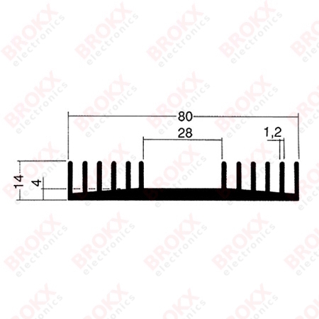 Heatsink 40mm 1 x TO3 7.5°C/W