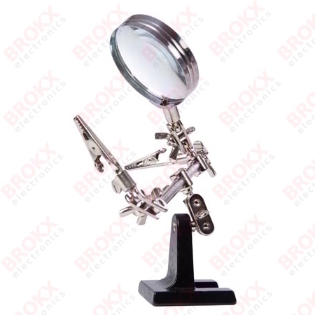 PCB holder with magnifying glass