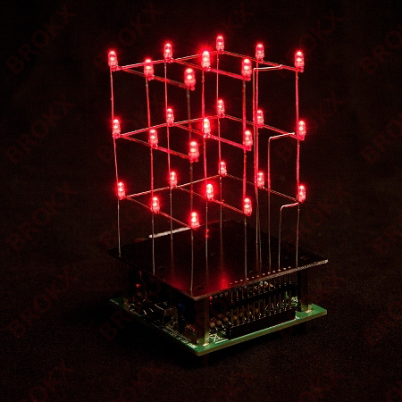 3D LED Cube - 3 x 3 x 3 (Red LED) - Click Image to Close