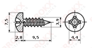 3,9 x 9,5 mm - Klik op de afbeelding om het venster te sluiten