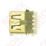 USB-A Haakse printconnector verguld SMD
