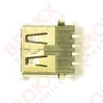 USB-A Angled PCB connector gold-plated SMD - Click Image to Close