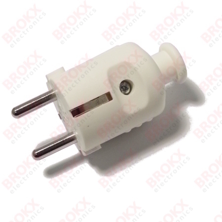 AC Europe plug round with earthing (white) - Click Image to Close