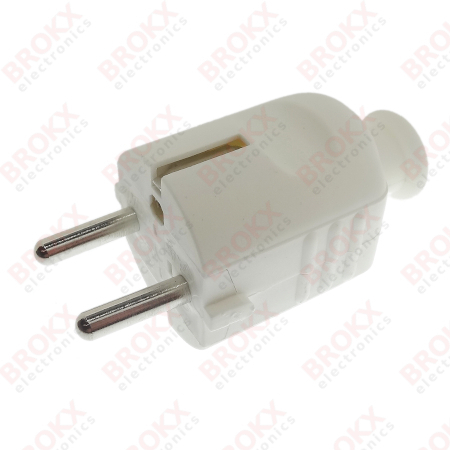 AC Europe plug round with earthing (white) - Click Image to Close