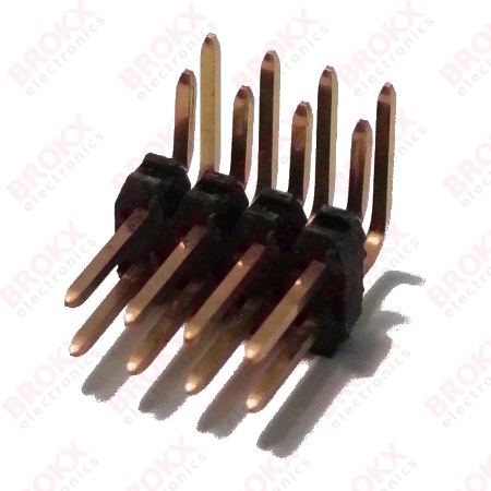 Header Pin Angled - pitch 2.54 mm - 2x4 - Click Image to Close
