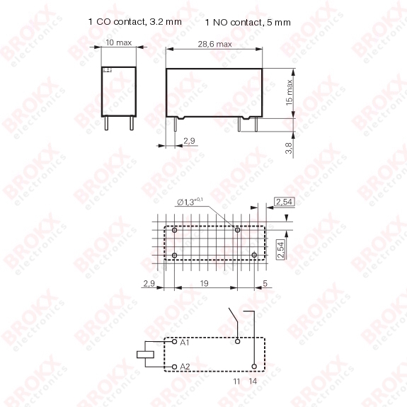 Single Normally Open Contact (SPST-NO) - 12 VDC