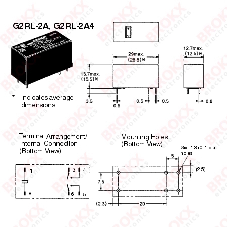 Double Normally Open Contacts (DPST-NO) - 12 VDC