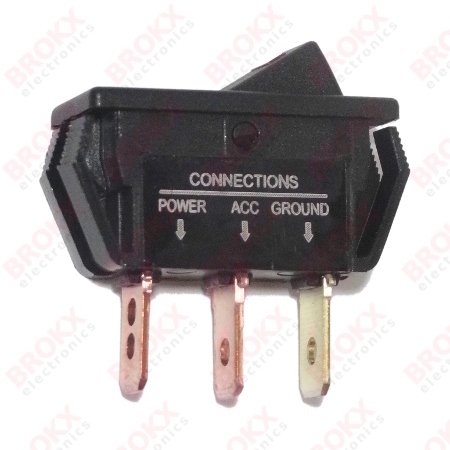 Rocker switch - ON-OFF (SPST) with LED 12 VDC - Click Image to Close