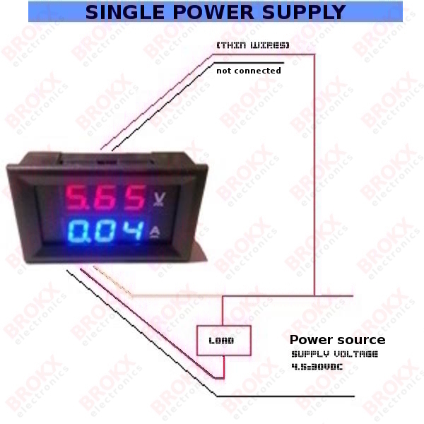Digital panelmeter 0-100VDC 0-10A
