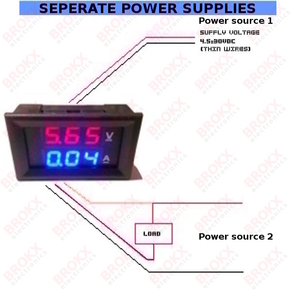 Digital panelmeter 0-100VDC 0-10A