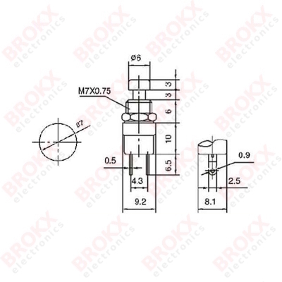 Push-button switch - Normally Open - black