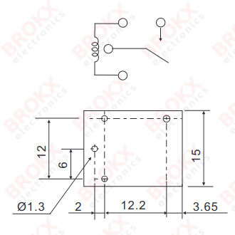 Enkel Maak Contact (SPST-NO) - 12 VDC