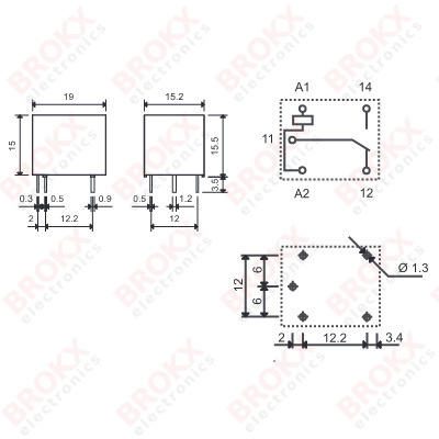 Enkel Wissel Contact (SPDT) - 12 VDC