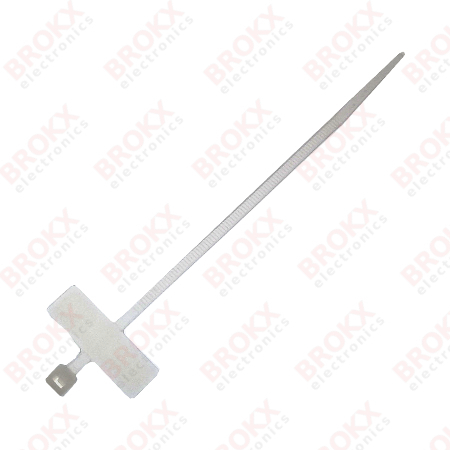 Cable tie 100 mm with label white - 100 pieces - Click Image to Close