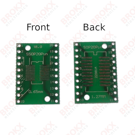 SO-20/SOIC-20/SOP20/SSOP20 adapter board - Klik op de afbeelding om het venster te sluiten