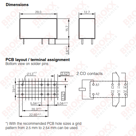 Double Change-over Contacts (DPDT) - 12 VDC - Click Image to Close