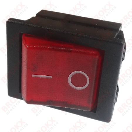 Rocker - ON-OFF (DPST) red neon light