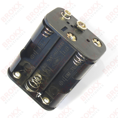 Battery holder 6 x AA with 9 V clip connection - Click Image to Close