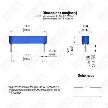 Reedcontact PCB mount - Click Image to Close