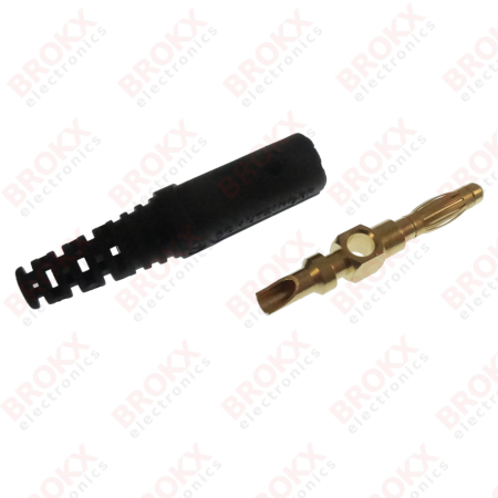 Banana plug gold-plated 4 mm black