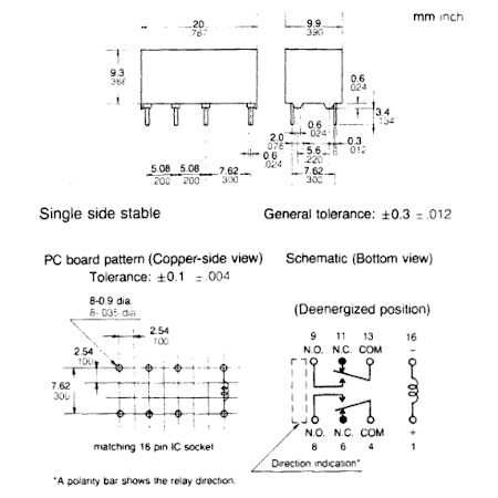 Double Change-over Contacts (DPDT) - 5 VDC