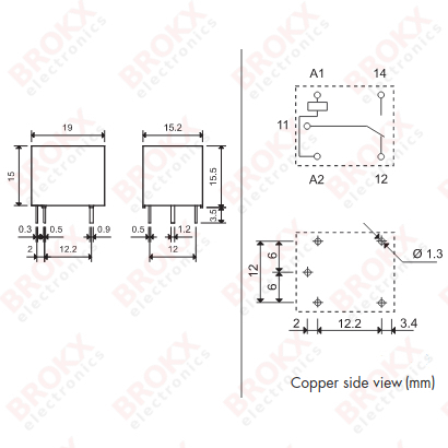 Enkel Wissel Contact (SPDT) - 9 VDC