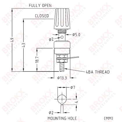 Banana 4 mm socket panel mount black