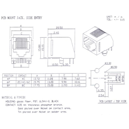 RJ45 PCB connector