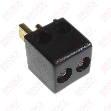 Luidspreker stekker - mannelijk - schroef - zwart