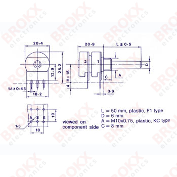 4.7 kΩ - 300 degrees turn - 6 mm axle - stereo