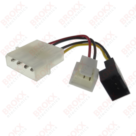 Multi-fan connector 4-pin male Molex - 2 x 3-pin male