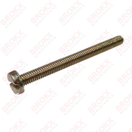 M4 x 45 Metal screw slotted galvanized yellow - Click Image to Close